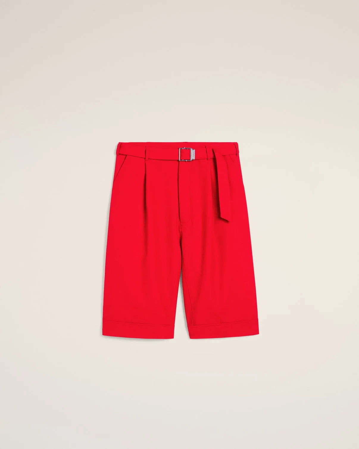 Red Wool Cargo Bermuda Short