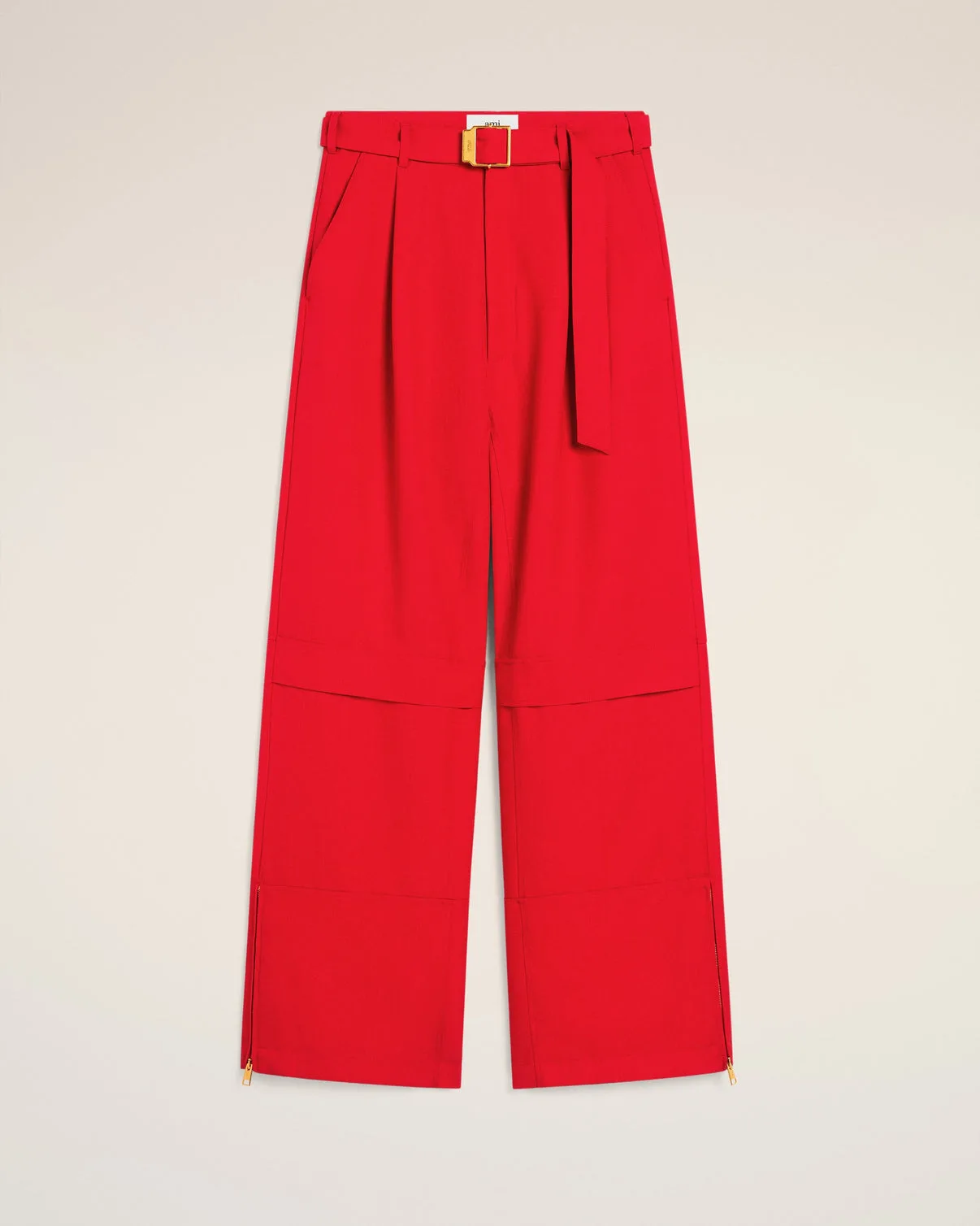 Red Wool Cargo Pants