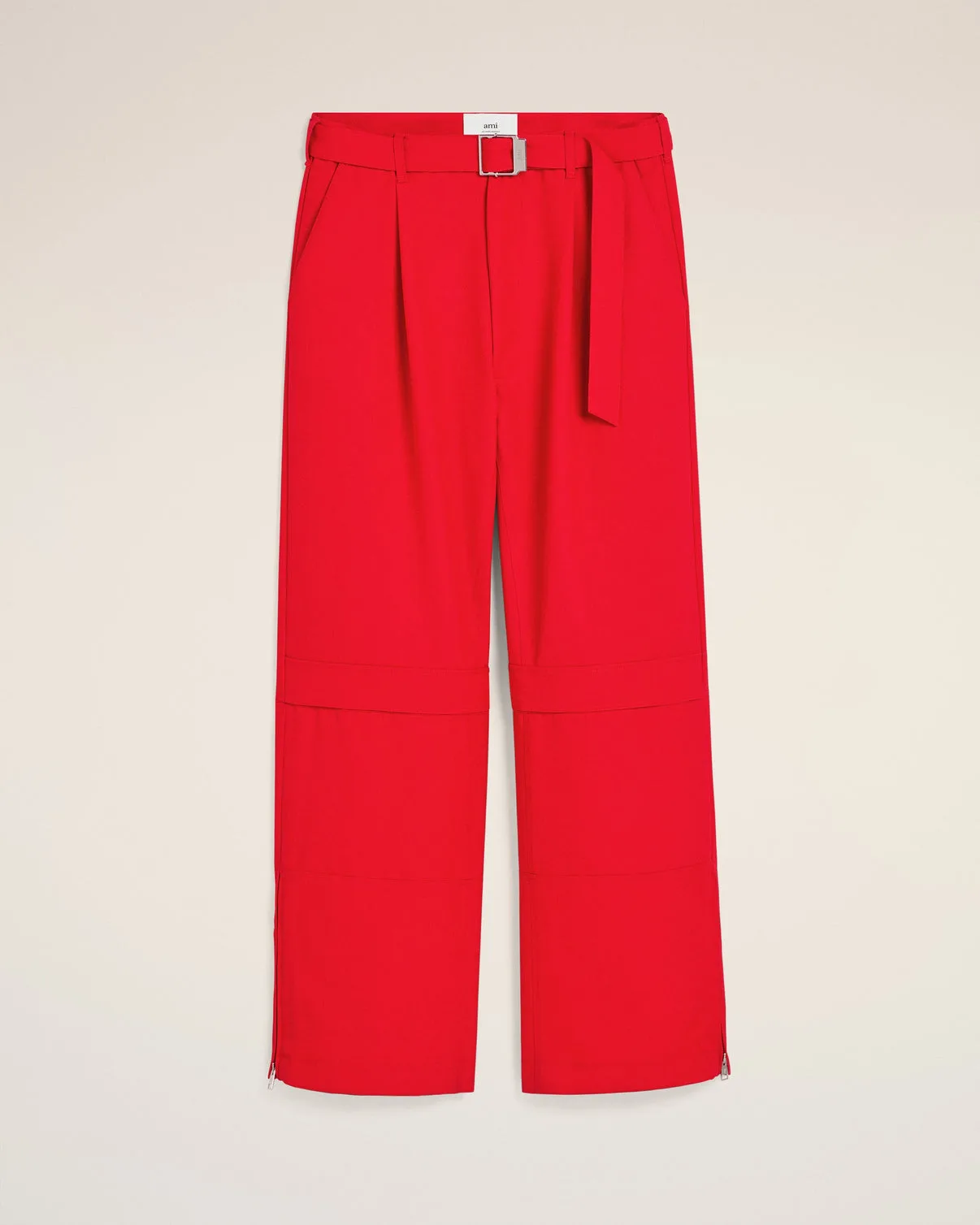 Red Wool Cargo Pants