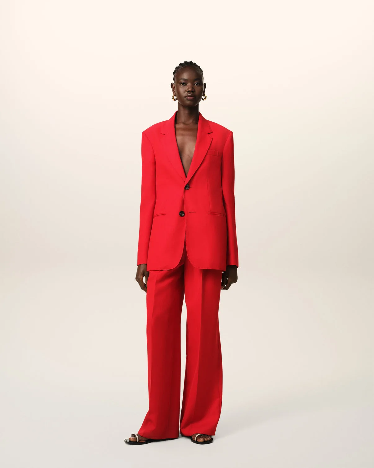 Red Wool Semi-Lined Jacket