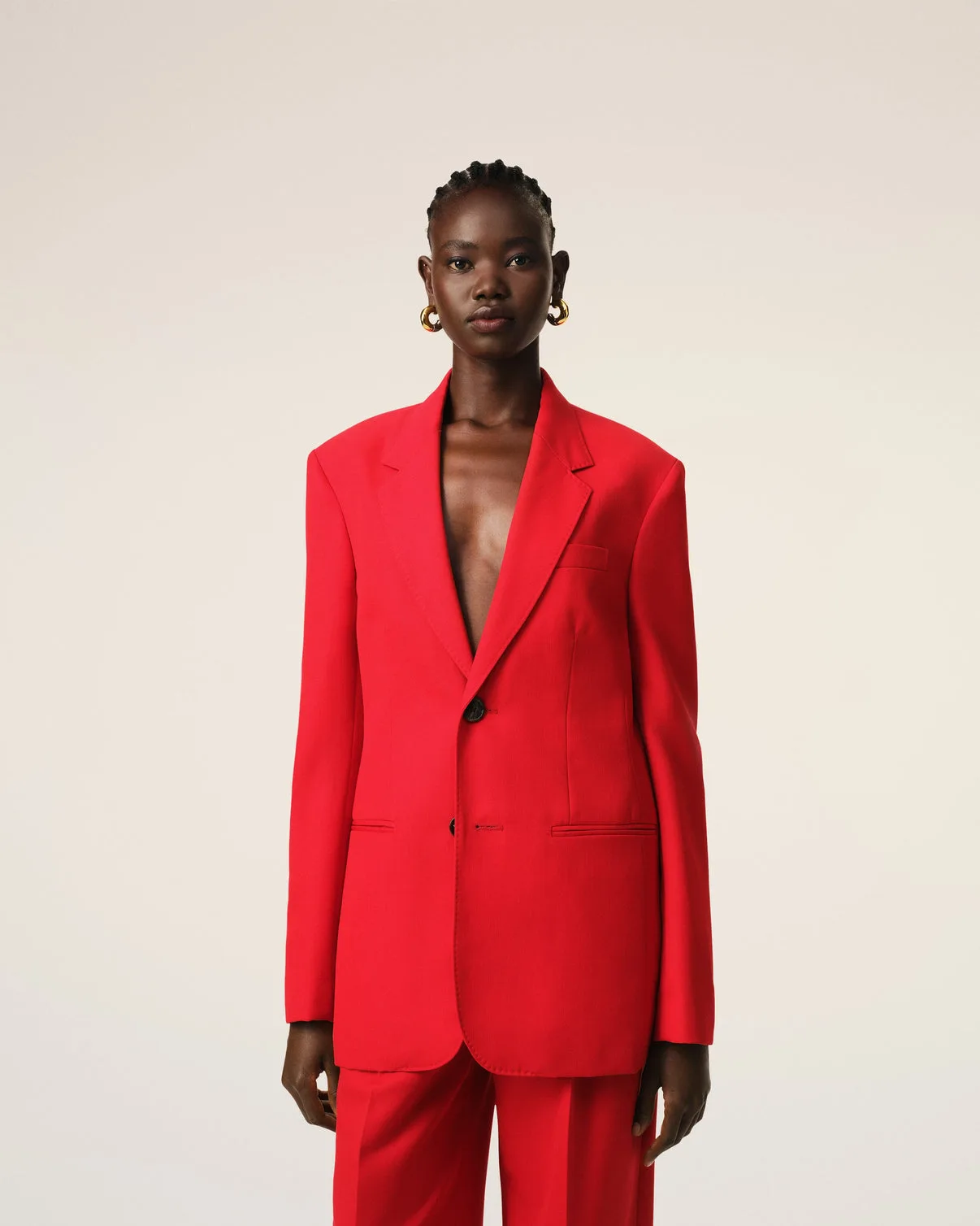 Red Wool Semi-Lined Jacket