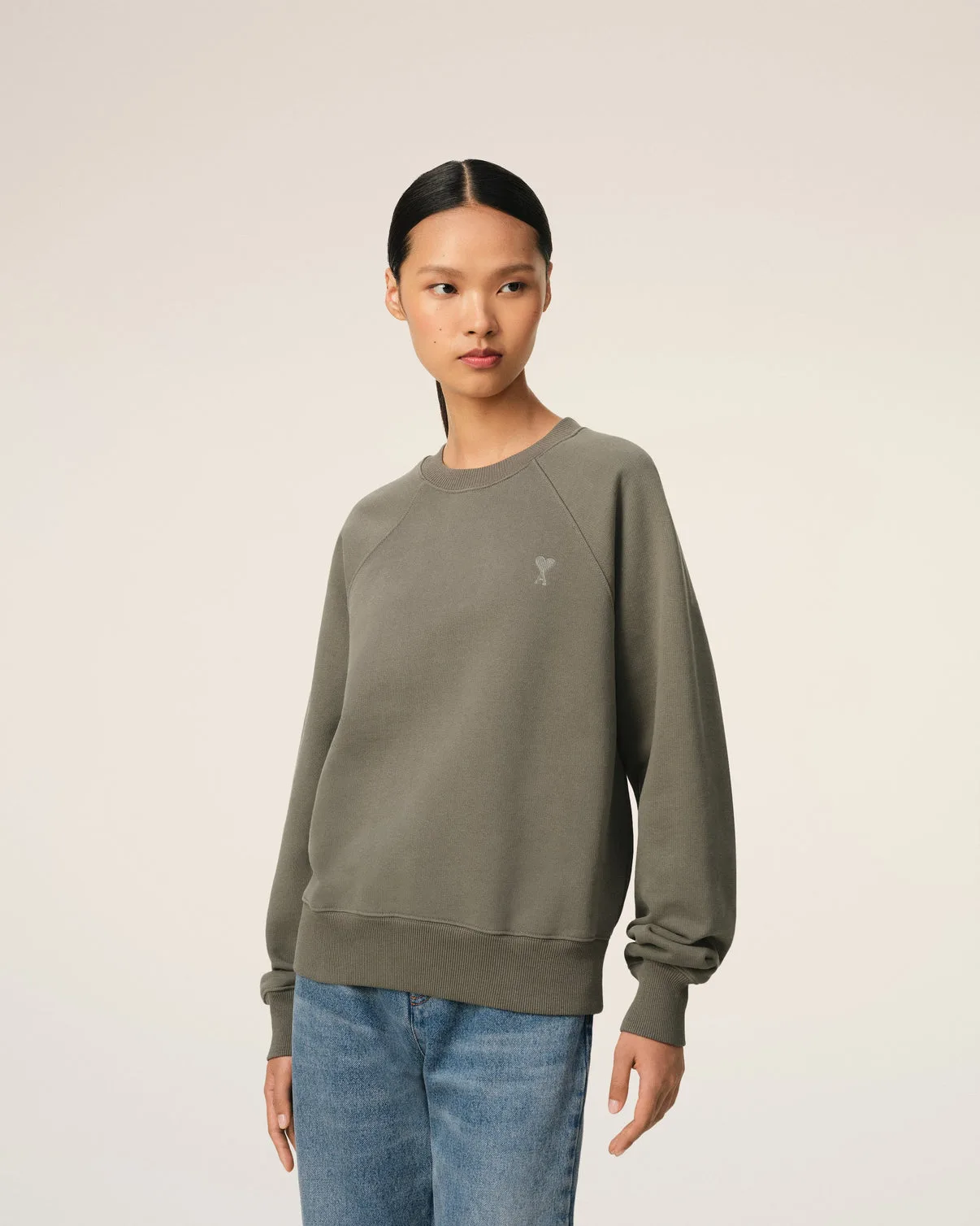 Taupe Cotton Tonal Sweatshirt
