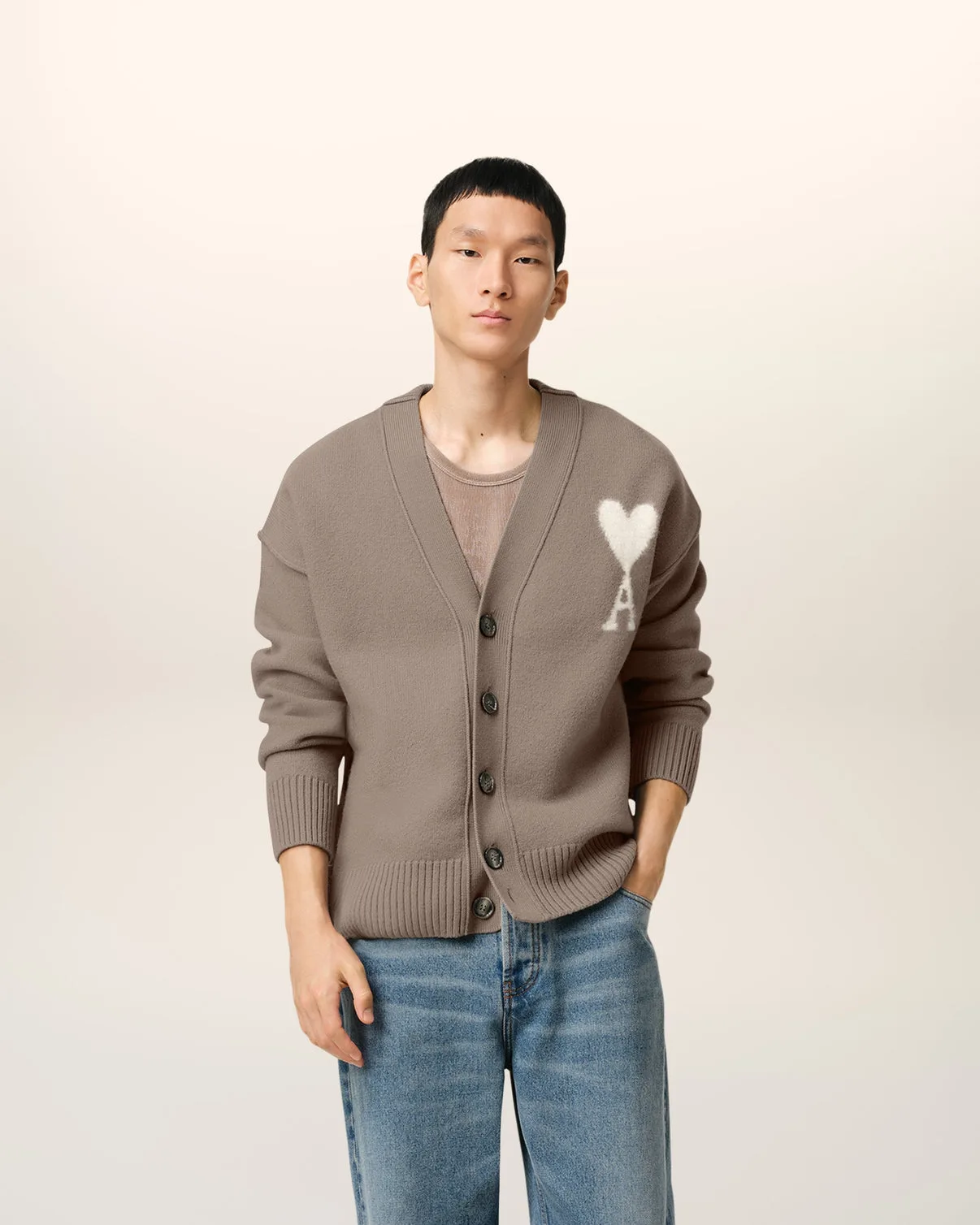 Taupe Wool Cardigan