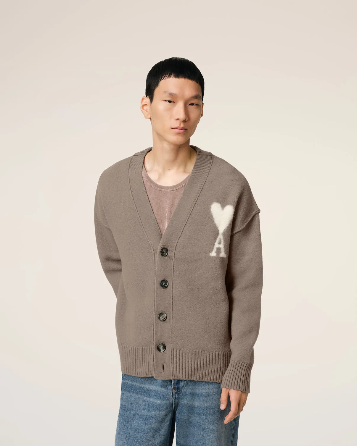 Taupe Wool Cardigan