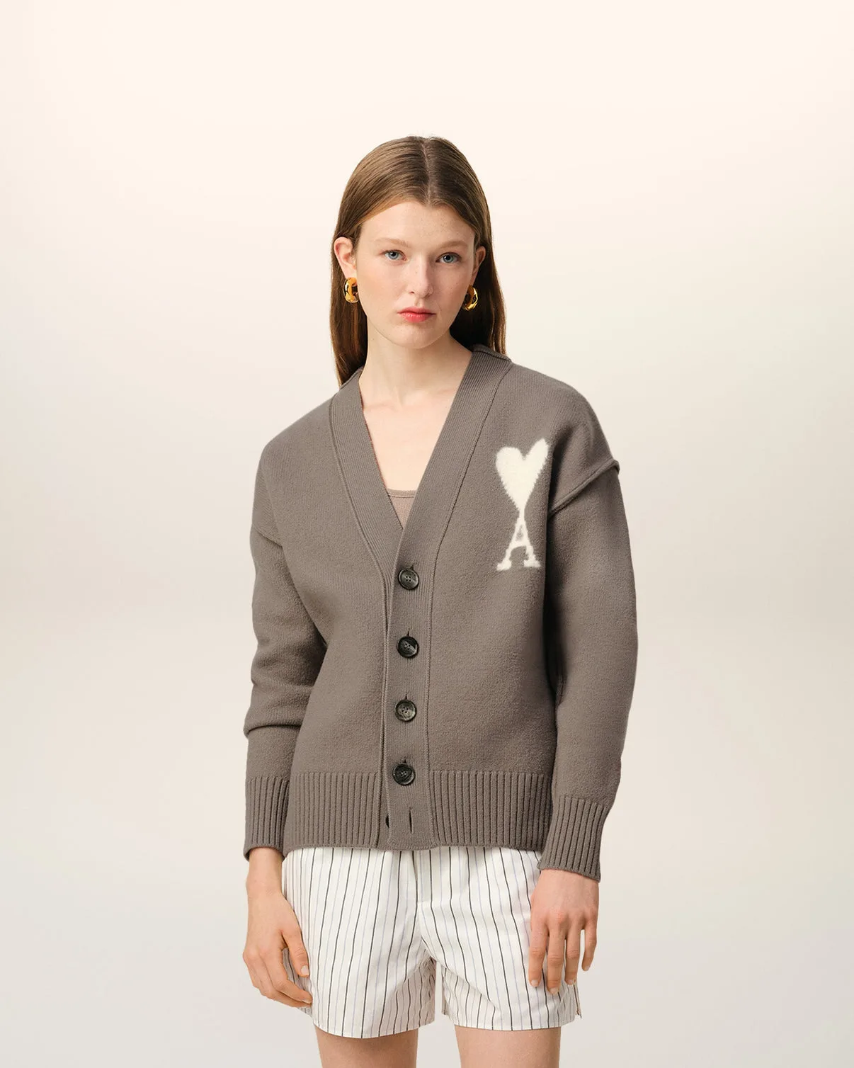 Taupe Wool Cardigan