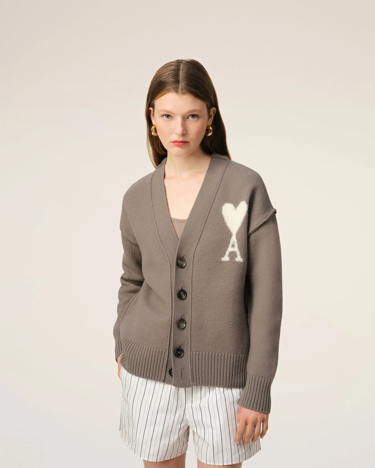 Taupe Wool Cardigan