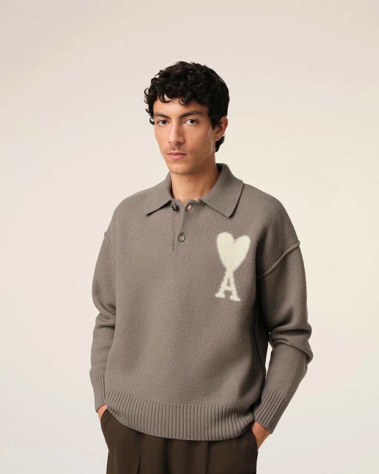 Taupe Wool Polo