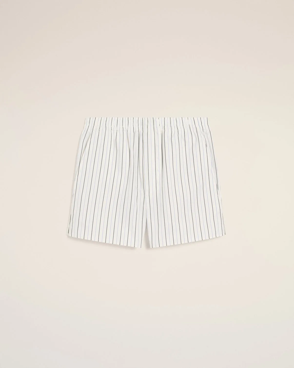 White And Blue Cotton Elasticated Short