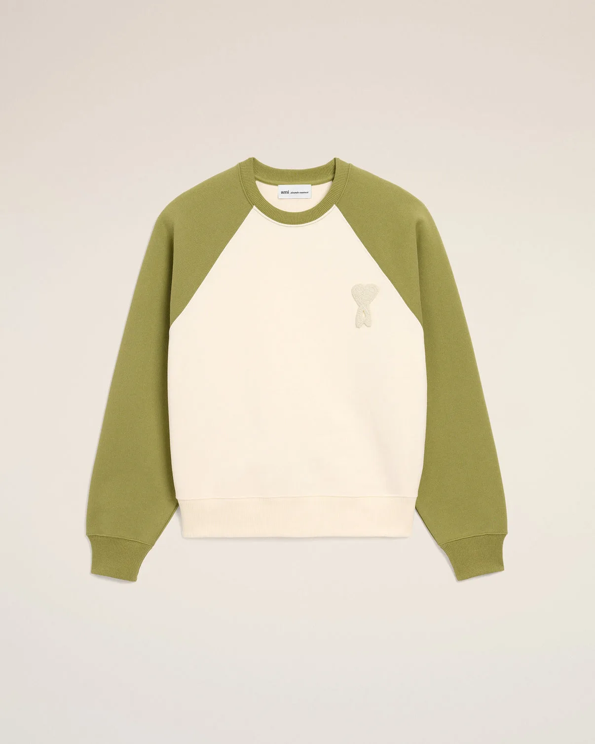 White And Green Cotton Knitted Sweatshirt