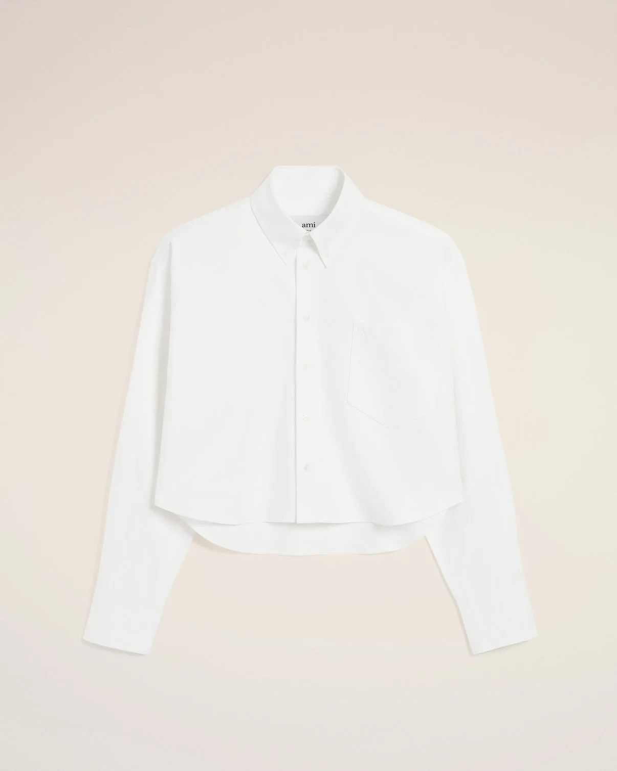 White Cotton Cropped Oversized Shirt