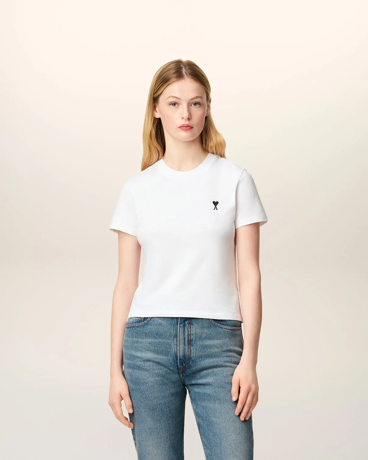 White Cotton Cropped T-shirt