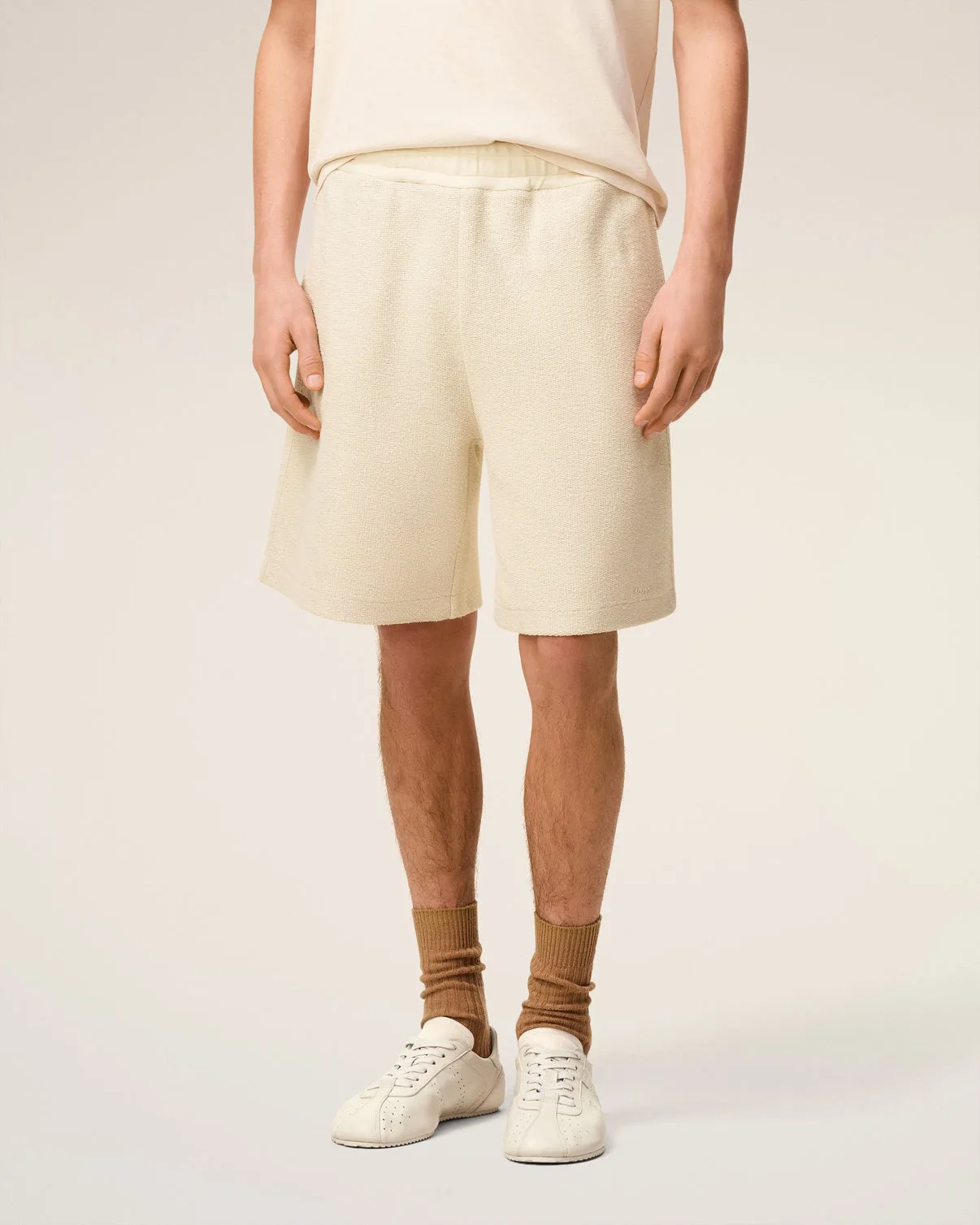 White Cotton Curly fleece Short