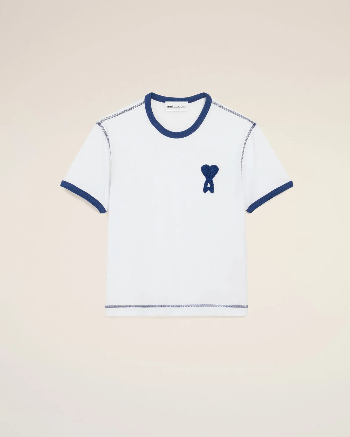 White Cotton Knitted Patch T-shirt