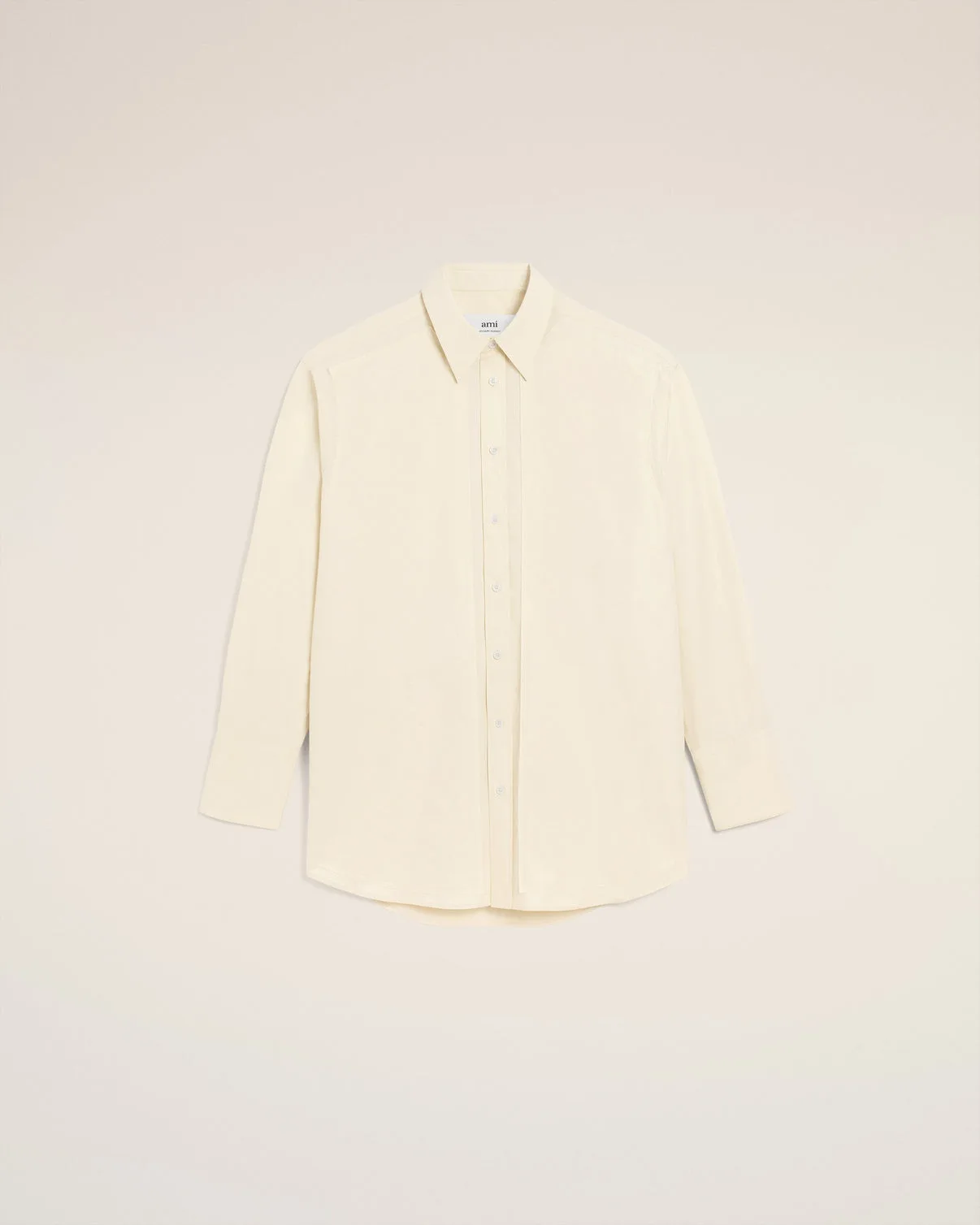 White Cotton Raw Edged Stitching Oversized Shirt
