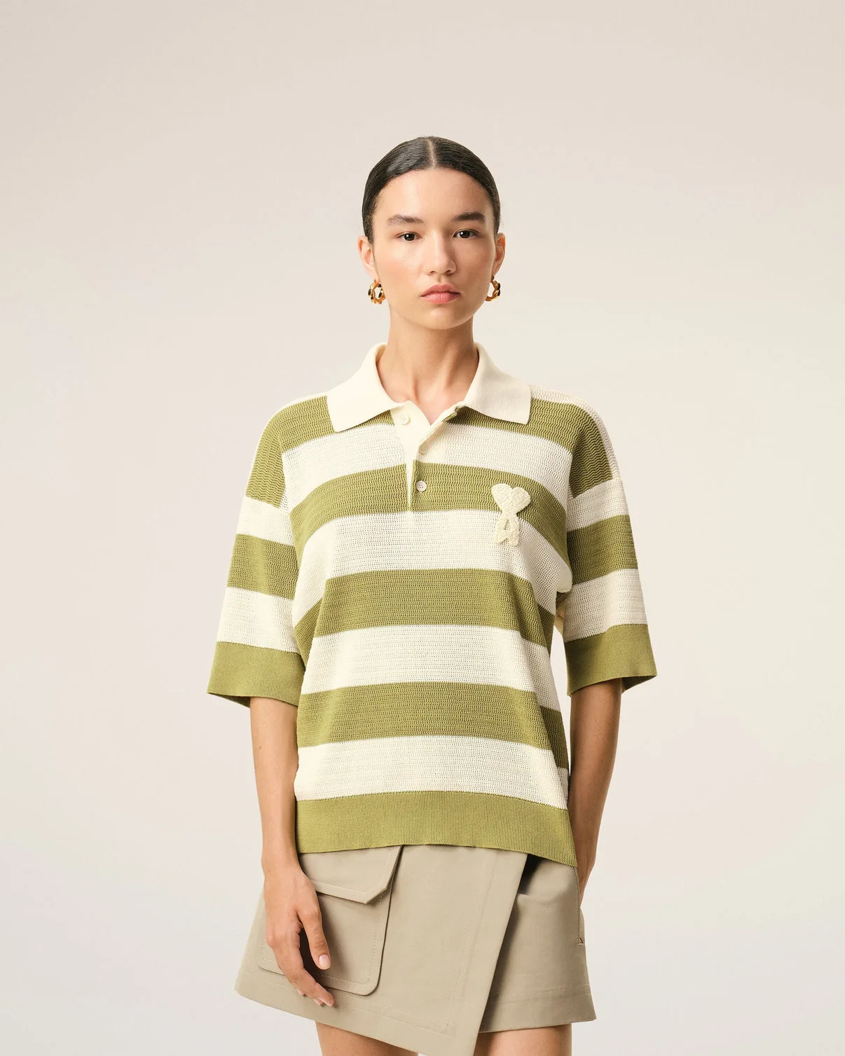 White Cotton Short Sleeves Polo