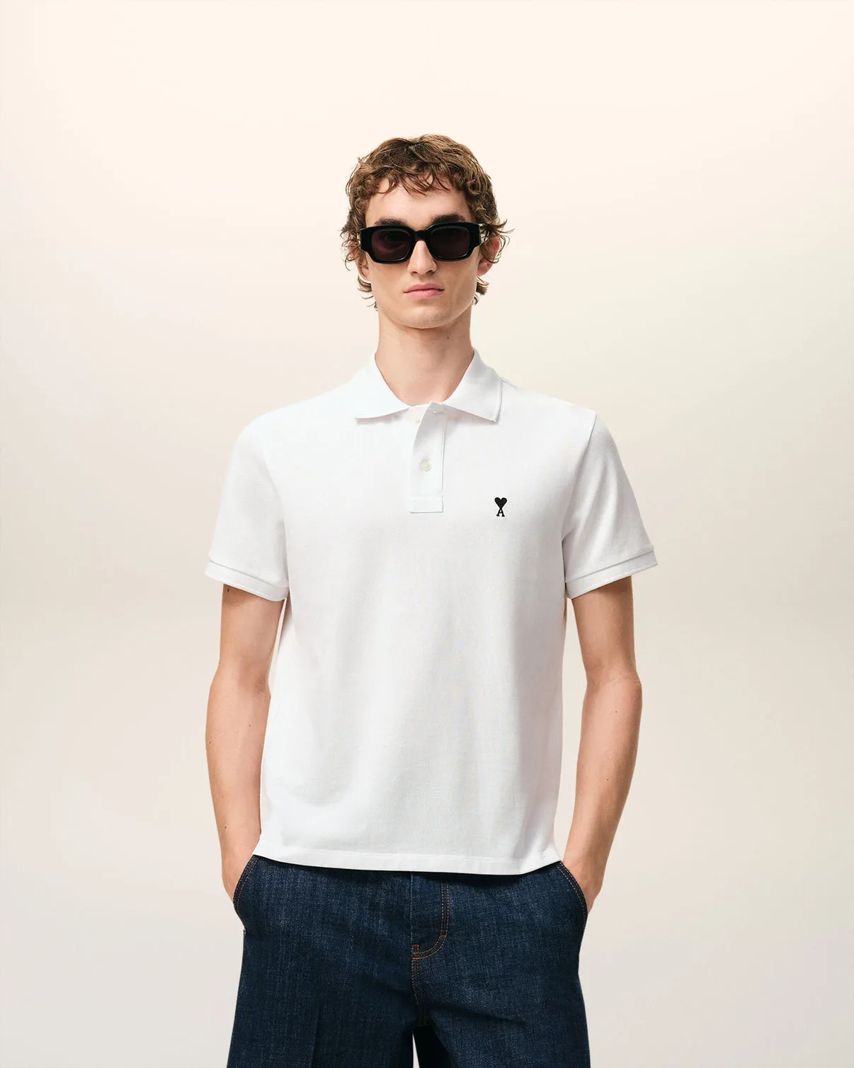 White Cotton Short Sleeves Polo Shirt