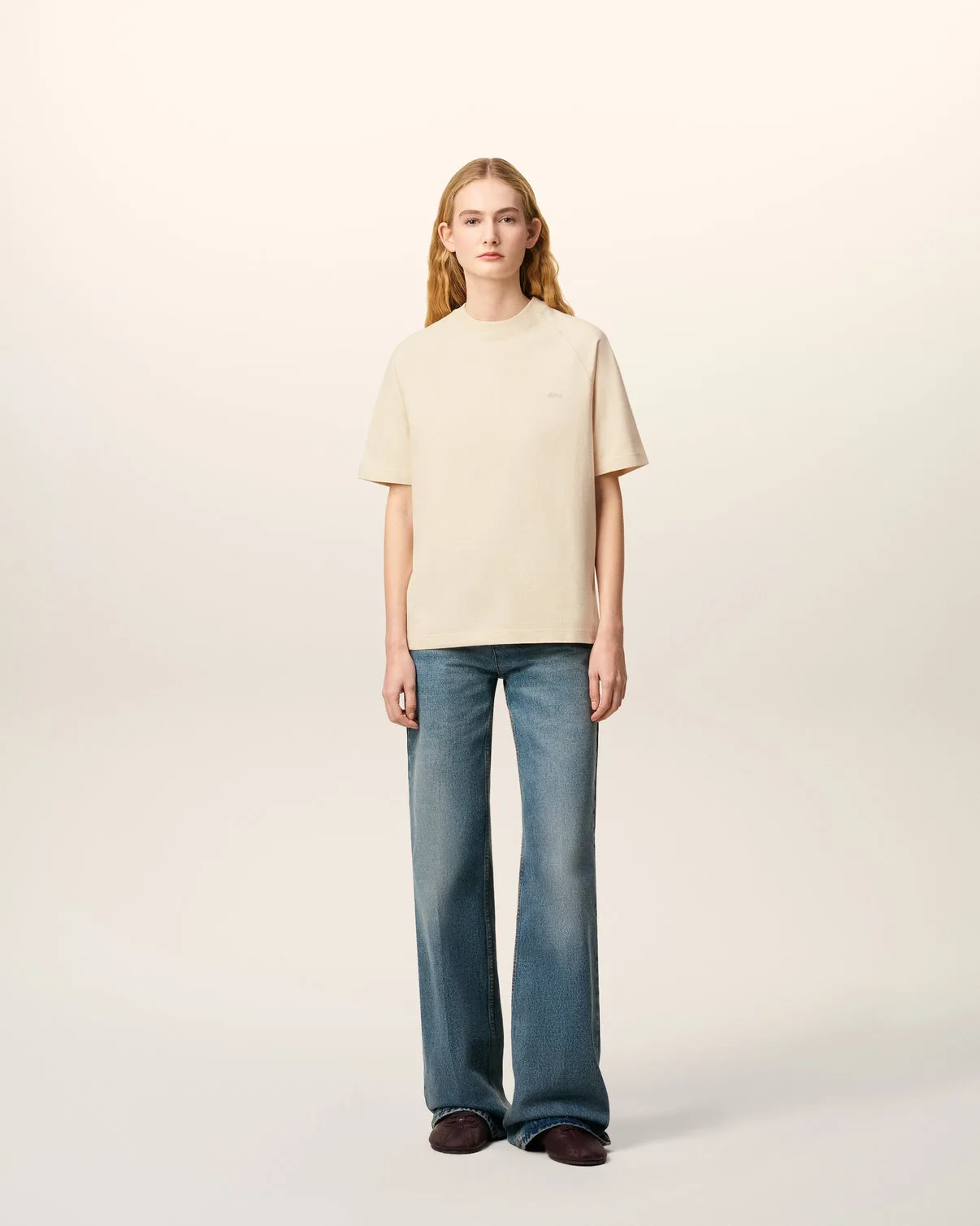 White Cotton Short Sleeves T-shirt