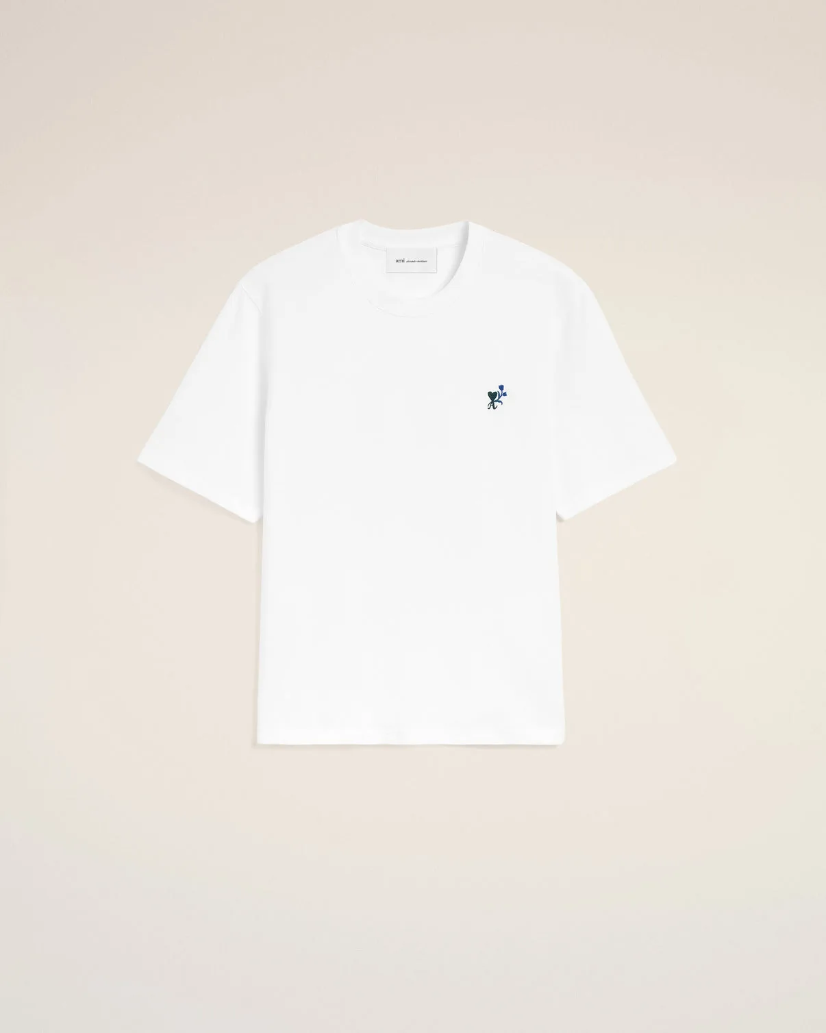 White cotton t-shirt with tulip