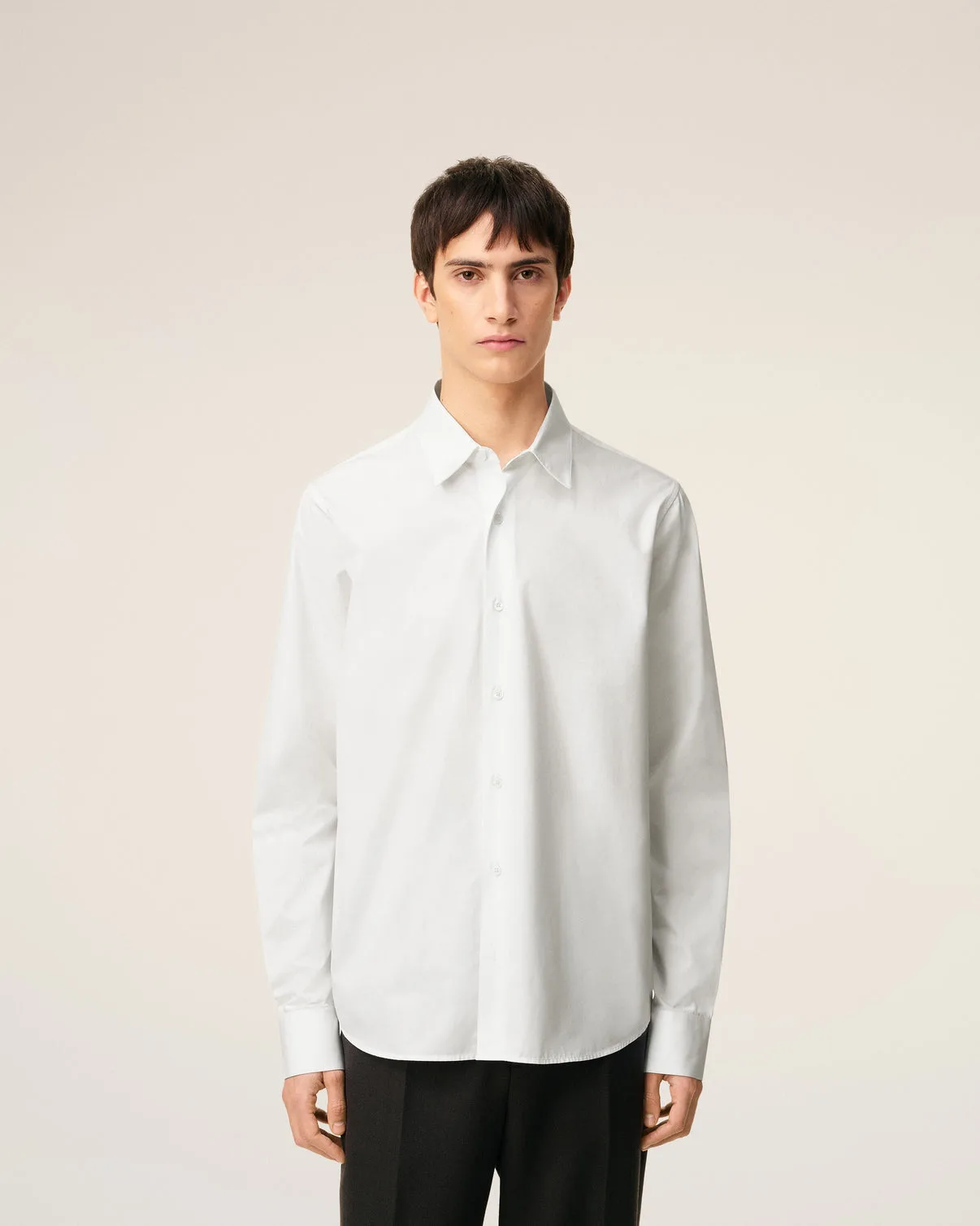 White Poplin Cotton Tailor Shirt