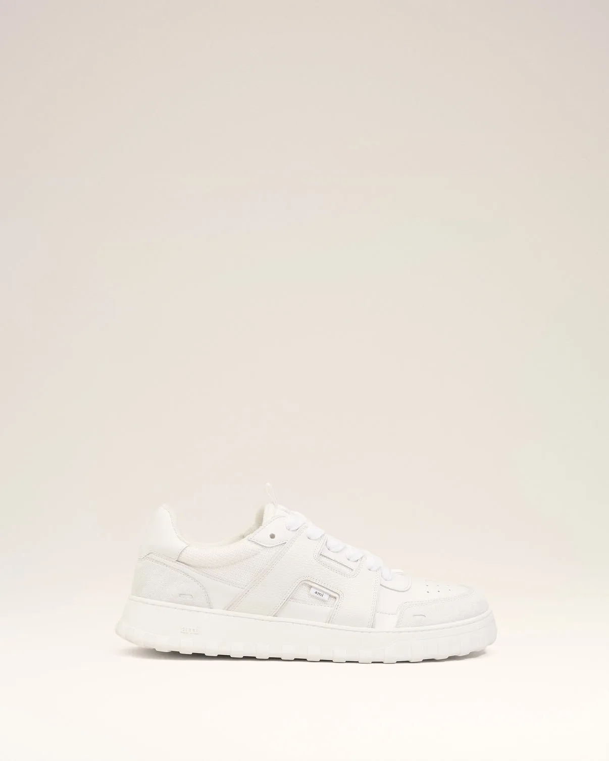 White Smooth Leather Low Top A Walk Sneakers
