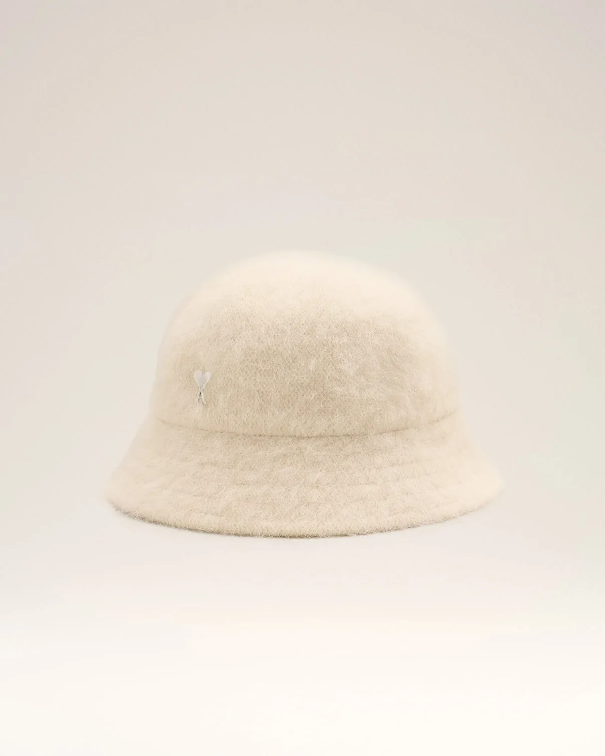White Wool Stud Bucket Hat