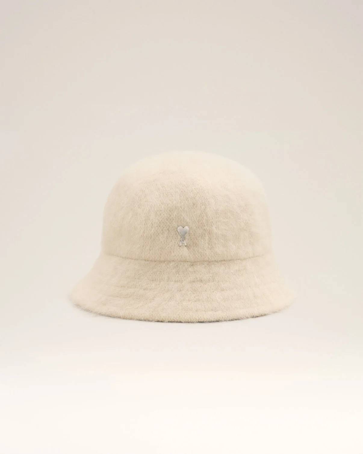 White Wool Stud Bucket Hat