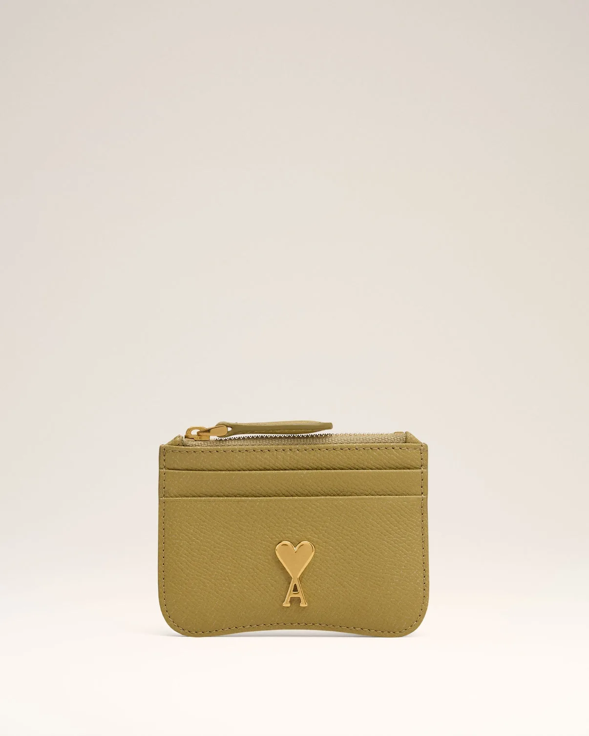 Yellow Leather Zipped Card Holder