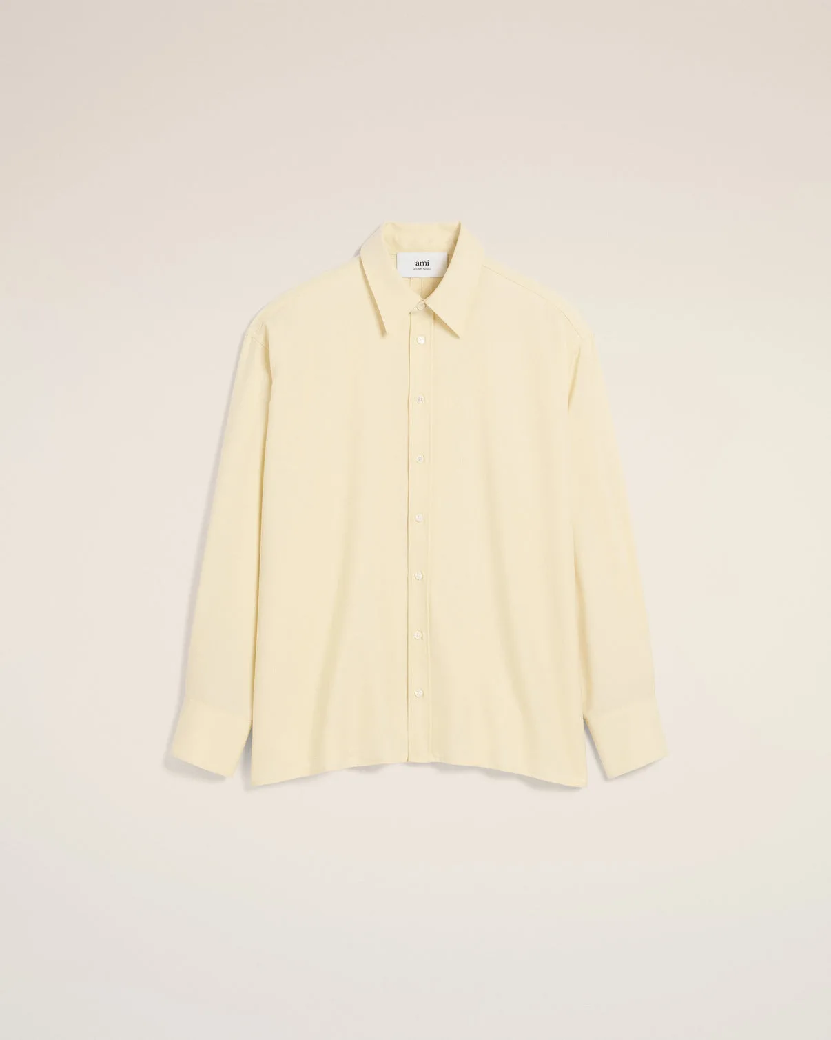 Yellow Wool Back Slit Loose Shirt