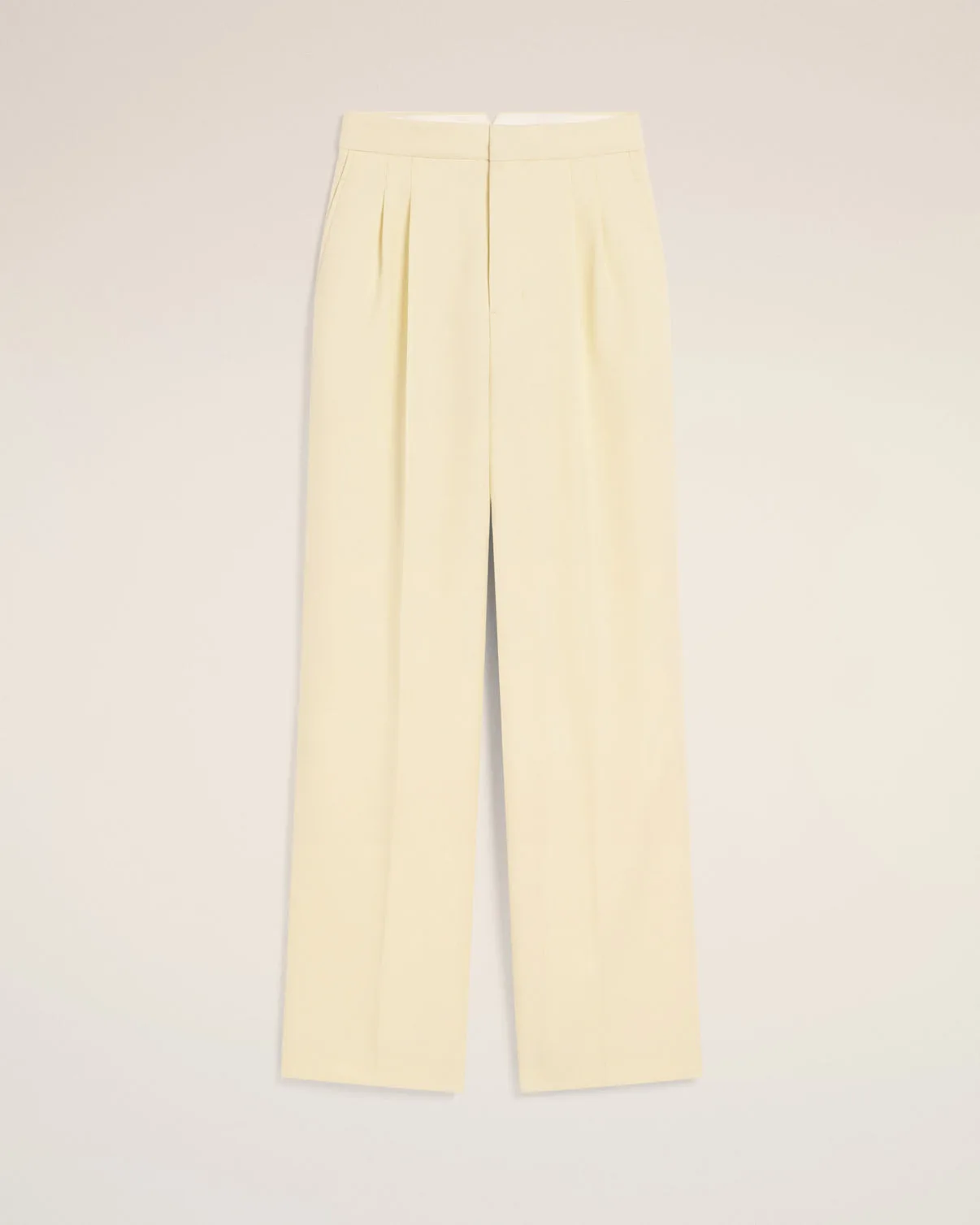 Yellow Wool High Waist Large Pants