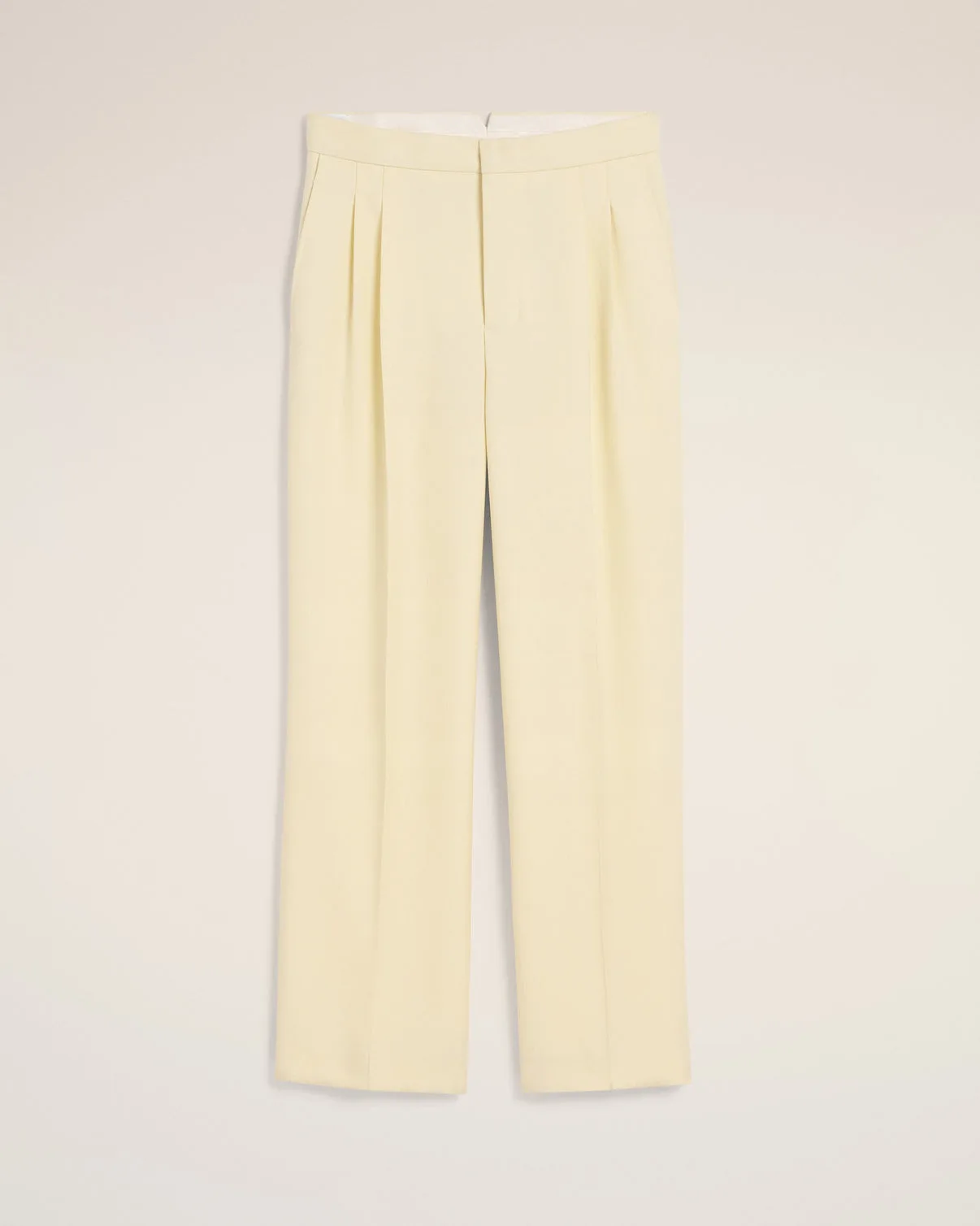 Yellow Wool Large Fit Pants