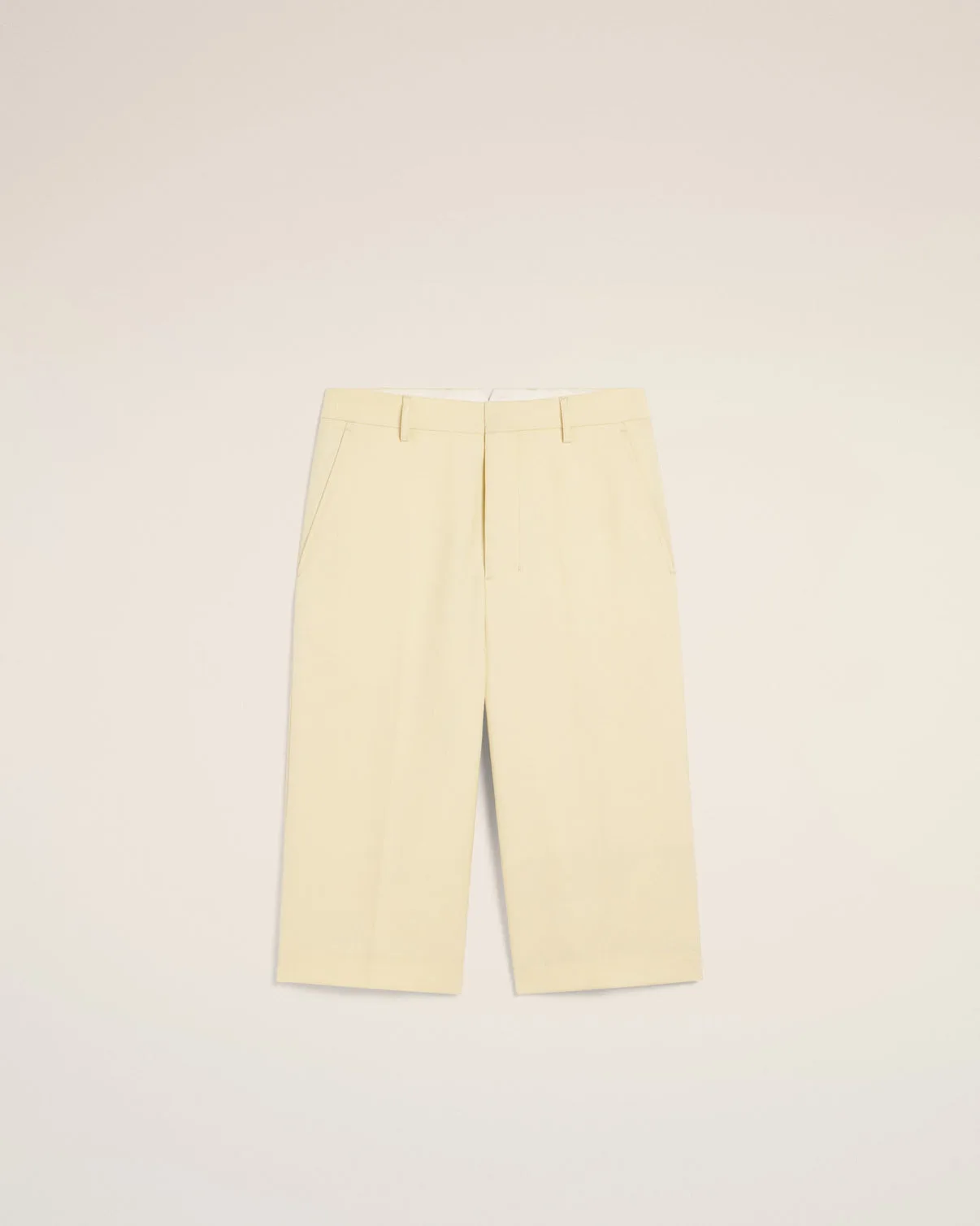 Yellow Wool Wide Bermuda